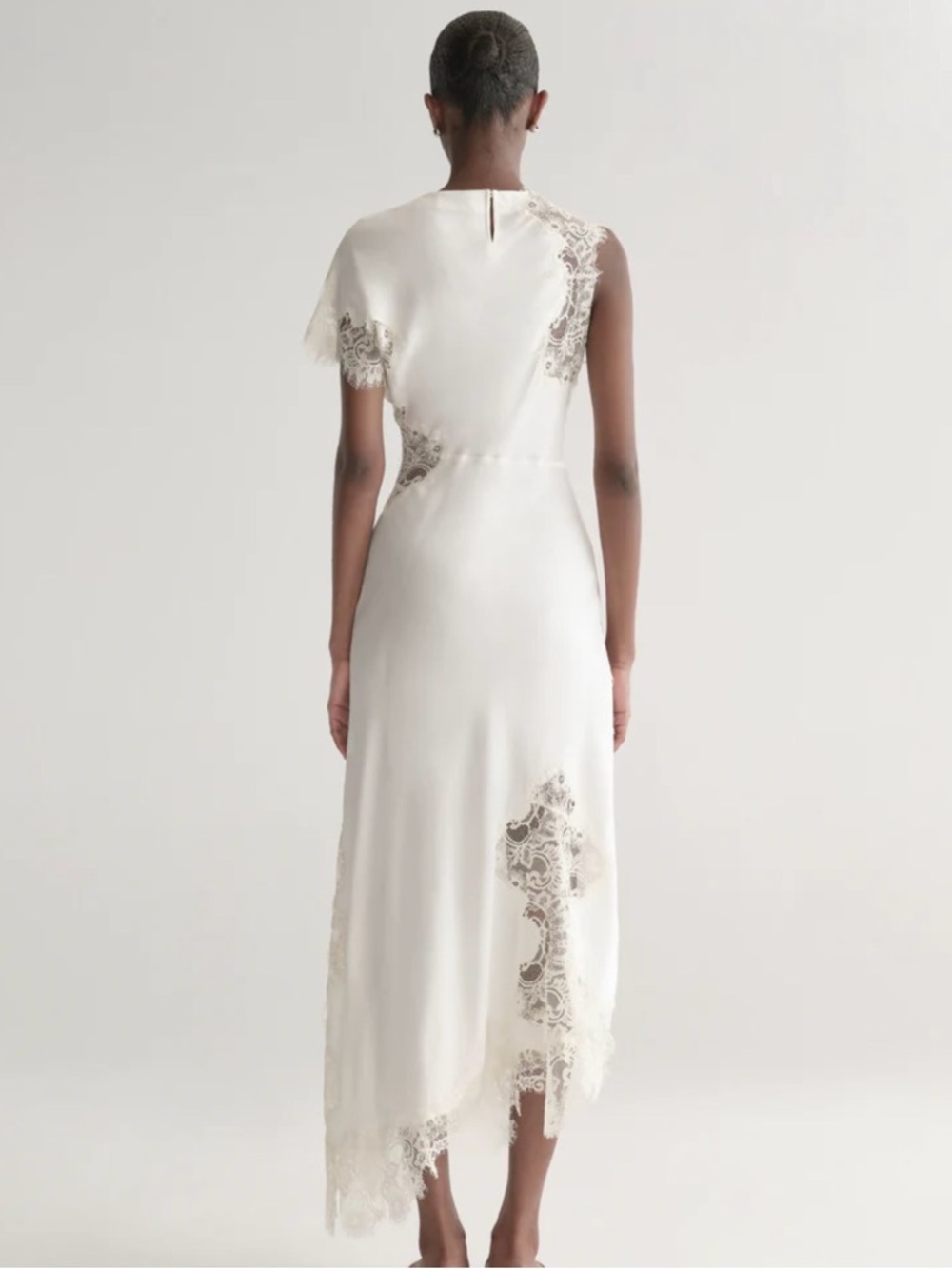 A.L.C | Alessia Textured Satin And Lace Maxi Dress Size: 2 - Picture 3 of 9